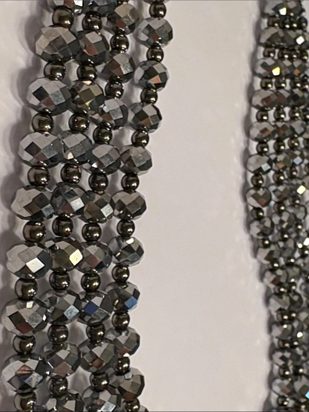 Dazzling Multi-Strand Faux Hematite Crystal Statement Necklace Sparkle X 100!